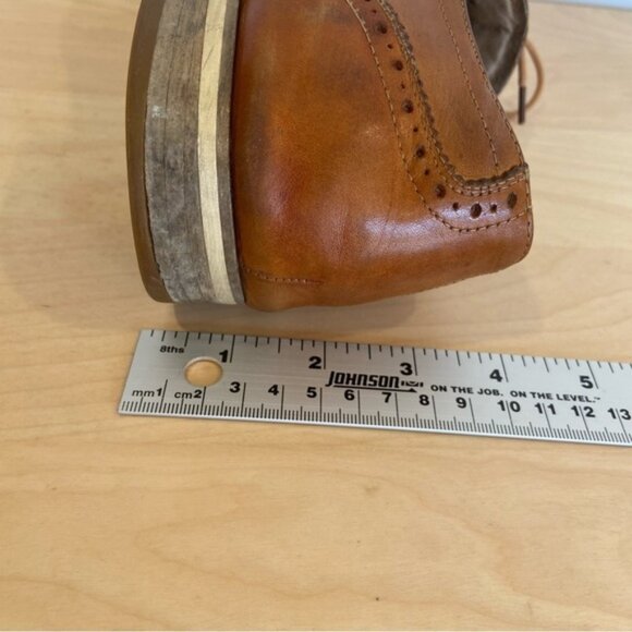 Steve Madden men Romah leather dress shoes camel tan ecru white sole size 10,5 - Picture 11 of 13